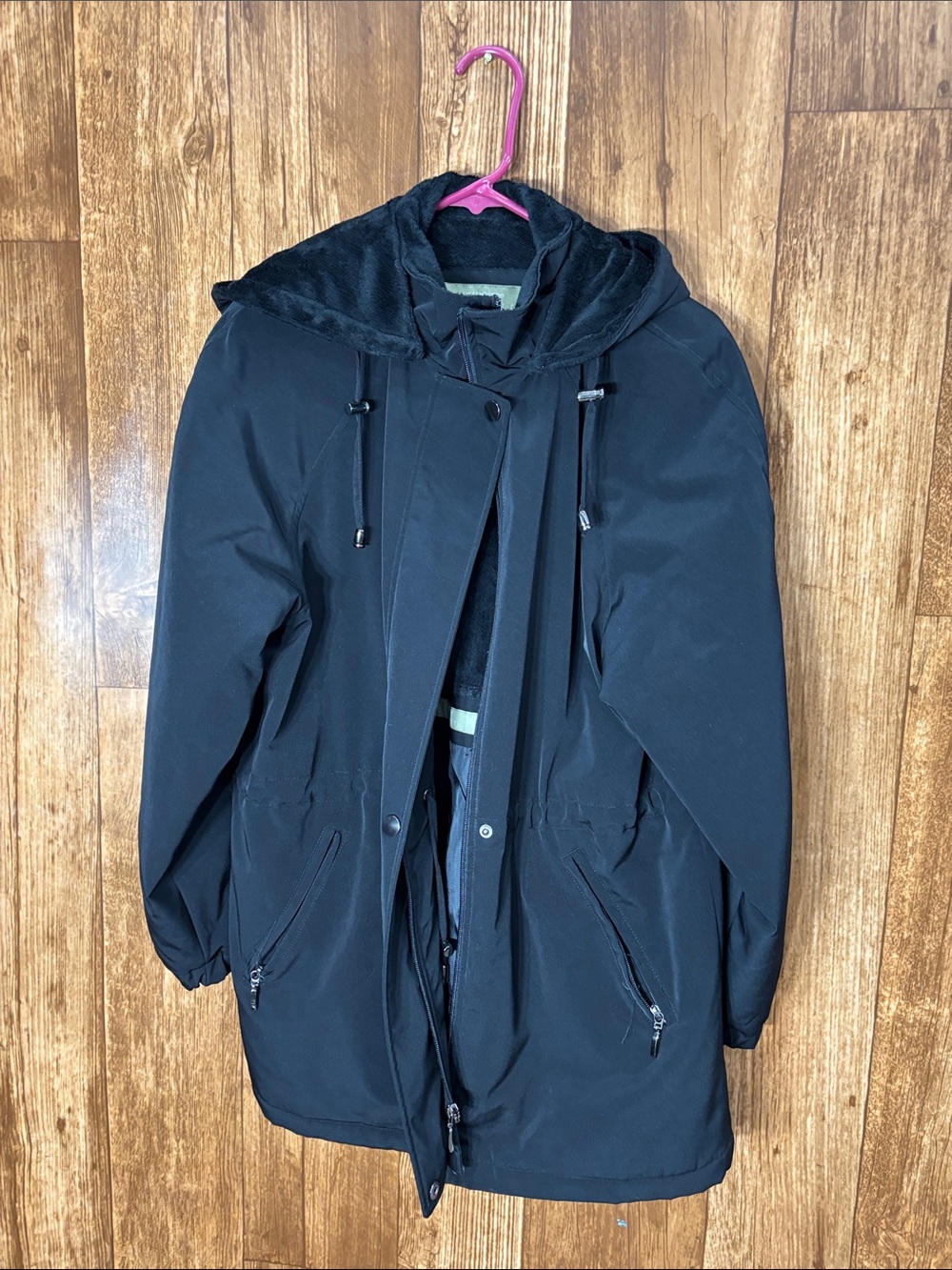 Liz Claiborne Women’s Black Hooded Field Jacket